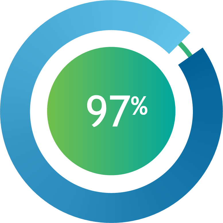 circular graph showing 97%